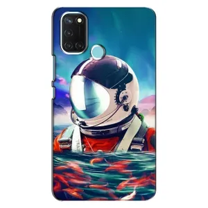 Силиконовый Чехол с принтом "Космонавты" на Realme C17 (Космонавт в воде)
