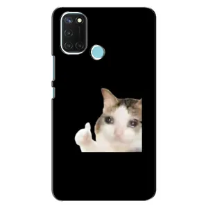 Бампер с принтом Мемы для Realme C17 (Кот в слезах)