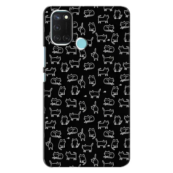 Чехол с рисунком «Котики на черном» для Realme C17 Чехол с рисунком «Котики на черном» для Realme C17