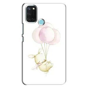 Силиконовый бампер с картинкой животных для Realme C17 (Кролик и шарики)