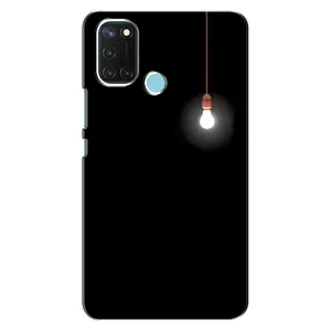 Чехол с картинками на черном фоне для Realme C17 (Лампочка)