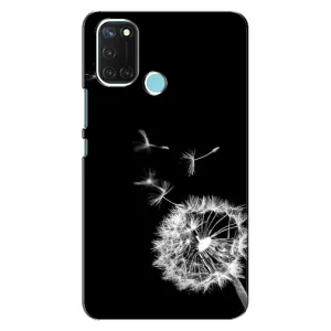 Силиконовый Чехол с одуванчиками на Realme C17 (Одуванчик на чёрном)