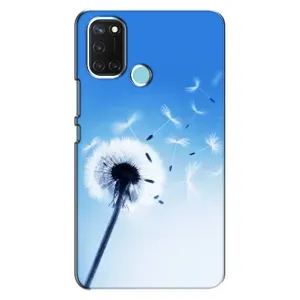 Силиконовый Чехол с одуванчиками на Realme C17 (Одуванчик на голубом)