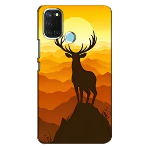 Чехлы с изображением разных животных для Realme C17 (Силуэт Оленя)