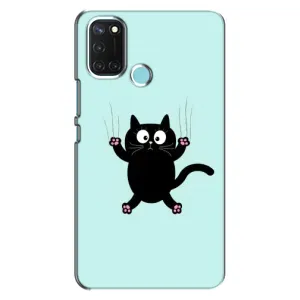 Силиконовый чехол с котиком для Realme C17 (Падающий кот)
