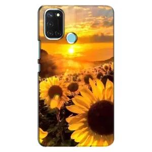 Чехол с Цветами для Realme C17 (поле подсолнухов)