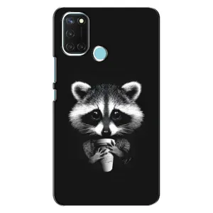 Силиконовый Чехол с Енотами на Realme C17 (С кофем)