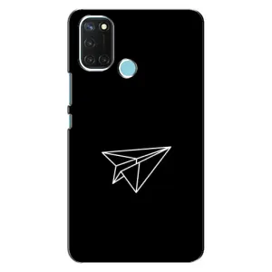 Чехол с картинками на черном фоне для Realme C17 (Самолетик)