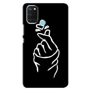 Чехлы (Знак сердечка) на Realme C17 (Сердце на черном)