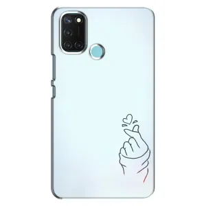 Чехлы (Знак сердечка) на Realme C17 (Сердце на голубом)