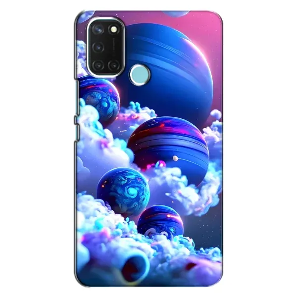 Чехол с рисунком «Синие планеты» для Realme C17