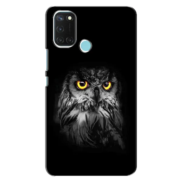 Чехол с рисунком «Сова на чёрном» для Realme C17 Чехол с рисунком «Сова на чёрном» для Realme C17