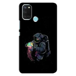Силиконовый Чехол с принтом "Космонавты" на Realme C17 (В руках земля)