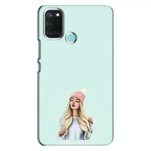 Силіконовый Чохол на Realme C17 з картинкой Модных девушек (В шапці)