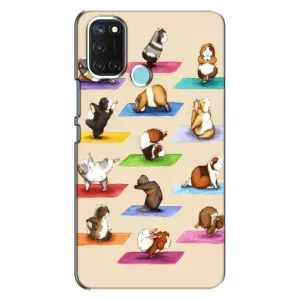 Чохол з Прикольним Принтом на Realme C17 (Йога свинок)