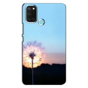 Силиконовый Чехол с одуванчиками на Realme C17 (Закат с одуванчиком)