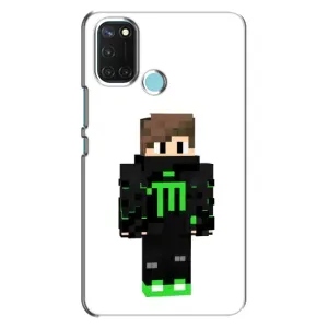 Чохли для Realme C17 (Персонажі МайнКрафт) (Зелений хлопчик)