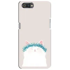 Чехол на тематику: Коты для Realme C2 (Белый котик)