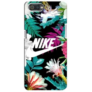 Силиконовый Чехол на Realme C2 с картинкой Nike (Цветочный Nike)