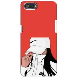 Силиконовый Чехол на Realme C2 с картинкой Стильных Девушек (Девушка Nike)