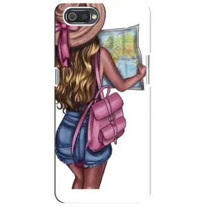 Чехол Стильные девушки на Realme C2 (Девушка Путешественник)