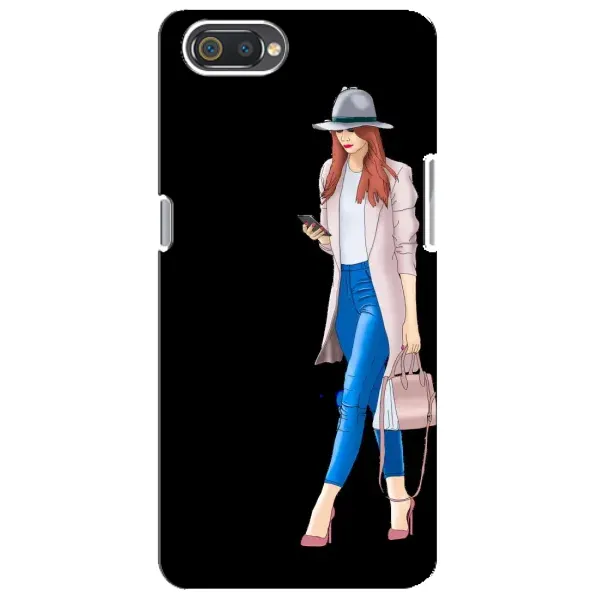 Чехол с рисунком «Девушка со смартфоном» для Realme C2