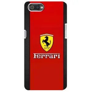 Силиконовый бампер с картинкой машины на Realme C2 (Ferrari Logo)
