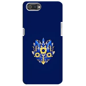 Чохол з картинкою (Патріотичний ГЕРБ) на Realme C2 (Герб в квітах)