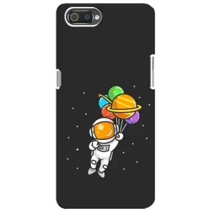 Силиконовый Чехол с принтом "Космонавты" на Realme C2 (Космонавт с шариками)