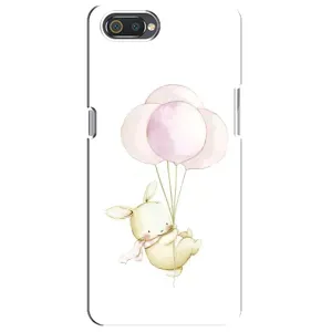 Силиконовый бампер с картинкой животных для Realme C2 (Кролик и шарики)