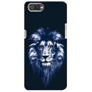 Чехол с картинкой на Realme C2 (Лев - синий)