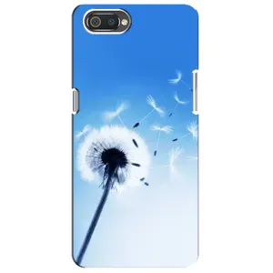 Силиконовый Чехол с одуванчиками на Realme C2 (Одуванчик на голубом)