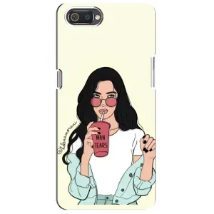 Силиконовый Чехол на Realme C2 с картинкой Стильных Девушек (С напитком)