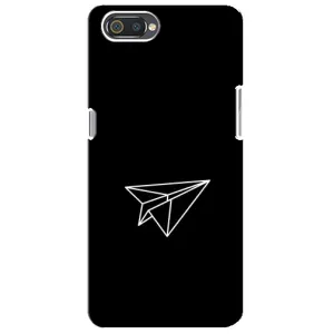 Чехол с картинками на черном фоне для Realme C2 (Самолетик)