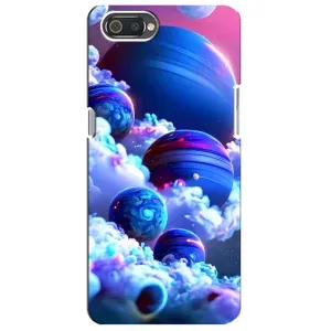 Чехлы КОСМОС для Realme C2 (Синие планеты)