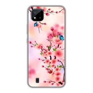 Чехол с принтом САКУРЫ на Realme C11 (2021) / C20 (Бабочки на сакуре)