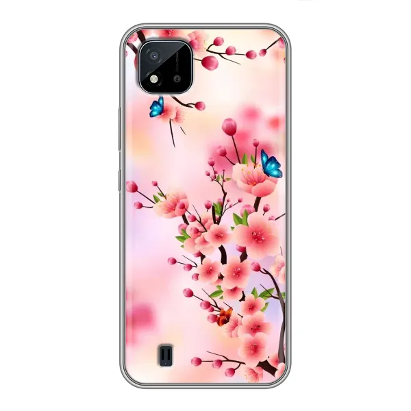 Чехол с рисунком «Бабочки на сакуре» для Realme C11 (2021) / C20 Чехол с рисунком «Бабочки на сакуре» для Realme C11 (2021) / C20