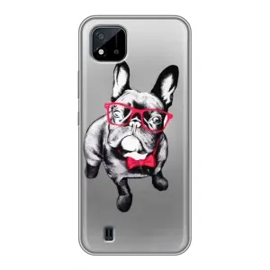 Чехол (ТПУ) Милые собачки для Realme C11 (2021) / C20 (Бульдог в очках)