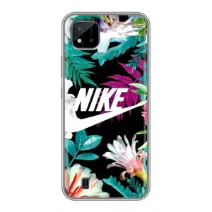 Силиконовый Чехол на Realme C11 (2021) / C20 с картинкой Nike (Цветочный Nike)