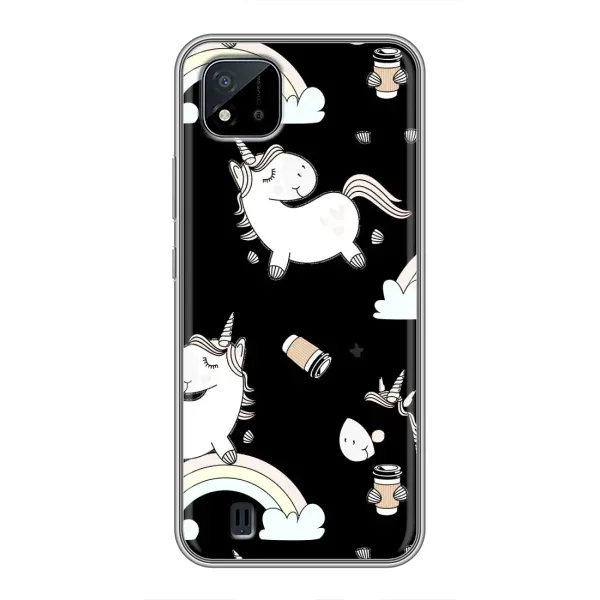 Чехол с рисунком «Единорог с кофе» для Realme C11 (2021) / C20 Чехол с рисунком «Единорог с кофе» для Realme C11 (2021) / C20