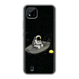 Силиконовый Чехол с принтом "Космонавты" на Realme C11 (2021) / C20 (Космонавт на рыбалке)
