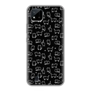 Чехол на тематику: Коты для Realme C11 (2021) / C20 (Котики на черном)