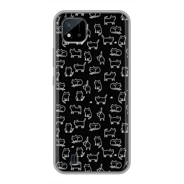 Чехол с рисунком «Котики на черном» для Realme C11 (2021) / C20