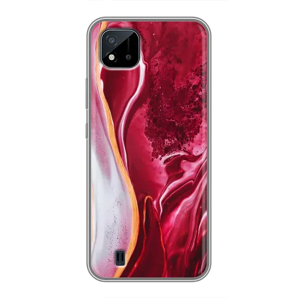 Чехол с рисунком «Красный мрамор» для Realme C11 (2021) / C20 Чехол с рисунком «Красный мрамор» для Realme C11 (2021) / C20