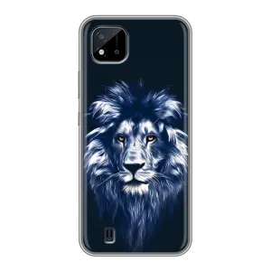 Чехол с картинкой на Realme C11 (2021) / C20 (Лев - синий)