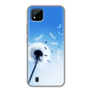 Силиконовый Чехол с одуванчиками на Realme C11 (2021) / C20 (Одуванчик на голубом)