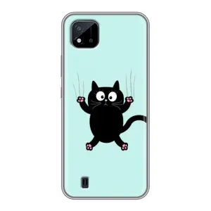 Силиконовый чехол с котиком для Realme C11 (2021) / C20 (Падающий кот)