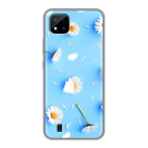 Чехол с Цветами для Realme C11 (2021) / C20 (ромашки на голубом)