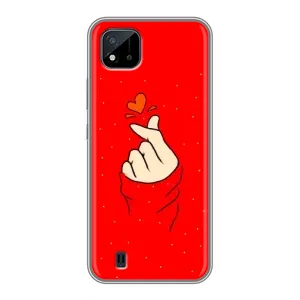 Чехлы (Знак сердечка) на Realme C11 (2021) / C20 (Сердце на красном)