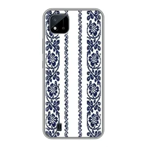 Силиконовый Чехол на Realme C11 (2021) / C20 с картинкой Вышиванки (Синяя вышиванка)
